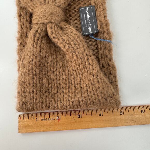 Wooden Ships Brown Headband Chunky Knitted Twist Winter Ear Warmer Knot Hair 9x5 - Picture 6 of 7